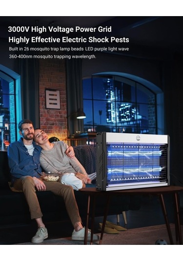 Fortunelane 3000v Yüksek Voltajlı Elektrikli Sivrisinek Zapper, Kapalı Sistemli Sivrisinek Katili, Sağlık Odaklı Sinek Tuzağı