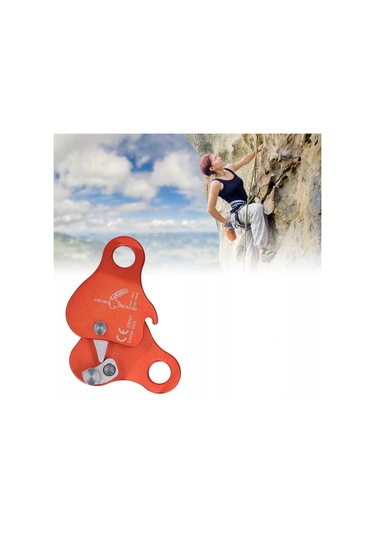 Maiyame Alüminyum Alçıklama Koruması - Dağcılık Kayar Kemer Kilidi Mavi/turuncu - 8-13mm Teller İçin Otomatik Kilitleme - 100kg Dayanım Turuncu