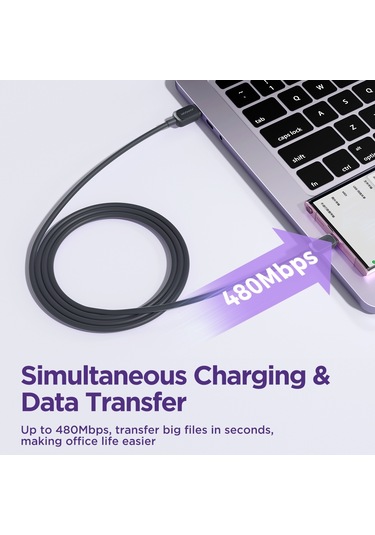 Joyroom S-ac027a14 Çok Renkli Seri 3a Usb'den Usb-c / Type-c Hızlı Şarj Veri Kablosu, Uzunluk: 1,2m