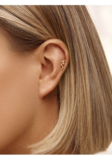 Zoloto Russkih 925 Ayar Gümüş Kaplama Üçgen Vehelix Labret ピアス 65455821 Altın