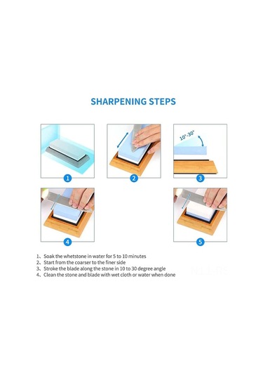 Reedark Profesyonel 1000/6000 Çift Taraflı Bıçak Bileme Taşı - Kaymaz Bambu Tabanlı