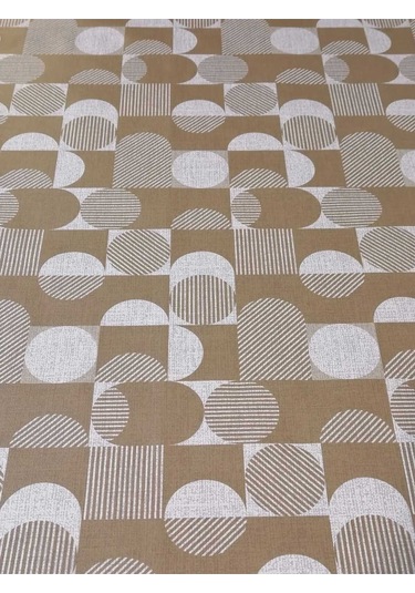 Elyaflı Pvc Muşamba - Desenli Silinebilir Masa Örtüsü Fnt12191 Kahverengi