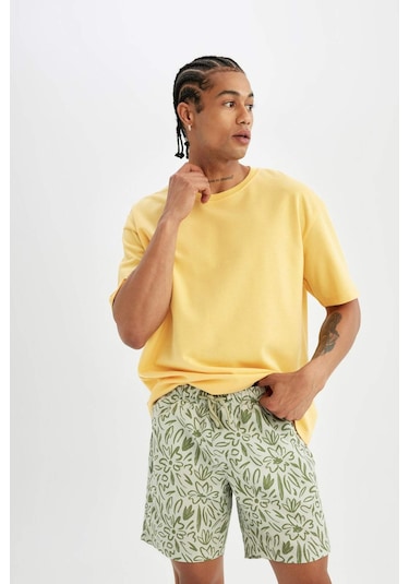 DeFacto Regular Fit Desenli File Astarlı Kısa Boy Deniz Şortu B7547AX24HSGN854 DeFacto Regular Fit Desenli File Astarlı Kısa Boy Deniz Şortu B7547AX24HSGN854