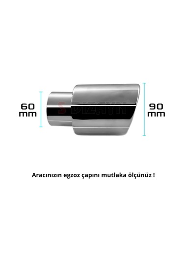 S-dizayn Dacia Duster 2 Krom Egzoz Ucu Vidalı 60mm Çap 2018-2023