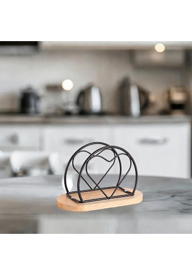 Homyl Masa Masaüstü Süsleme Şekli Için Peçete Tutucu Siyah