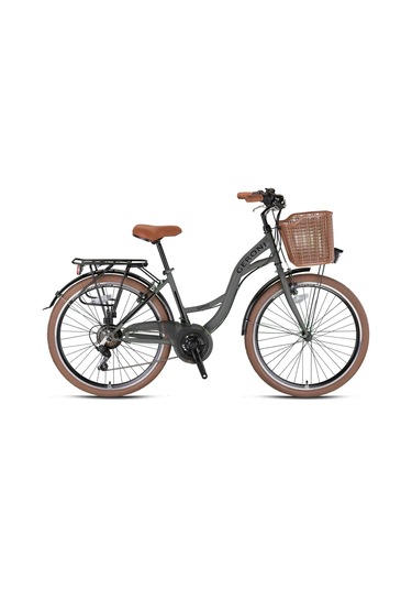 Sırıo - 28" City Bike - 21 Vites - V.b. - Nardo Gri - Siyah - Shimano Gri - Siyah