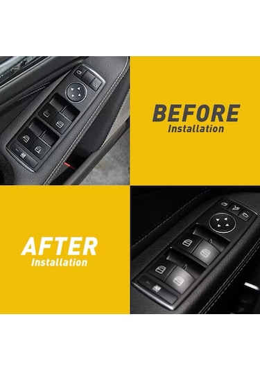 Mercedes Ml Serisi Cam Düğmesi Kaplaması Siyah Tuş 2012-2014