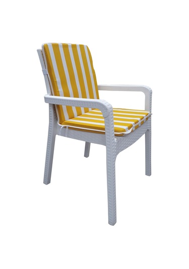 Mirzade 6'lı Median Yüksek Arkalı Sandalye Minderi-sarı