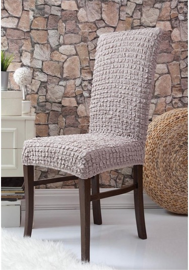 Kakao Renk Bürümcük Esnek Kumaşlı Sandalye Örtüsü