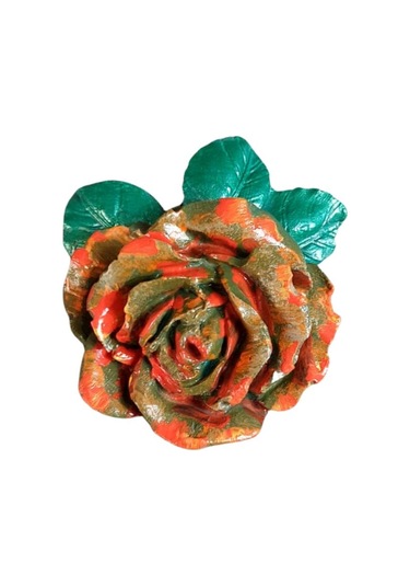 Uretti - Ayşe 7362 8995 El Yapımı Minik 2'li Sarı - Turuncu Renk Gül Magnet - 6 X 7 Cm 6x7