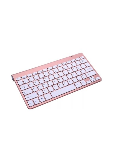 Usb Harici Dizüstü Bilgisayar Masaüstü Bilgisayar Evrensel Mini Kablosuz Klavye Fare, Stil: Klavye Gül Altın - Gül Altın Optik