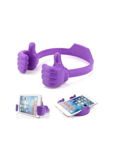 Mor Başparmak Yukarıya Cep Telefonu Tutucu, Ayarlanabilir Silikon Tablet Standı, İphone Xi Uyumlu İçin Çok Telefon Tutucu 56552934