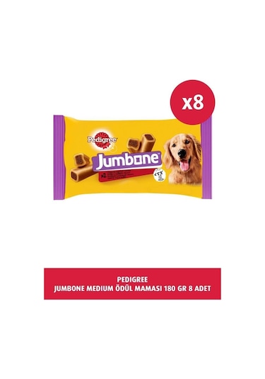 Pedigree Jumbone Sığır Etli Köpek Ödül Maması 180 G 8x