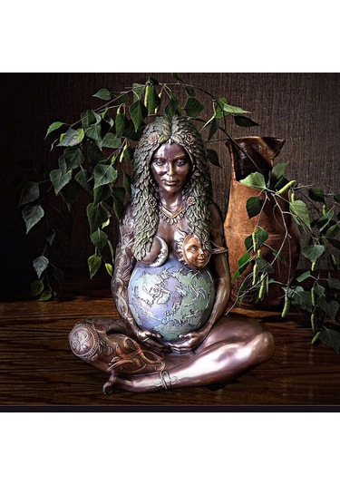 Singree Gaia Tanrıçesi Betimsel Heykel, Reçine Materyal, 3d Relief, Antik Yunan Mitolojisi, Ev Dekorasyonu Süsü Kahverengi