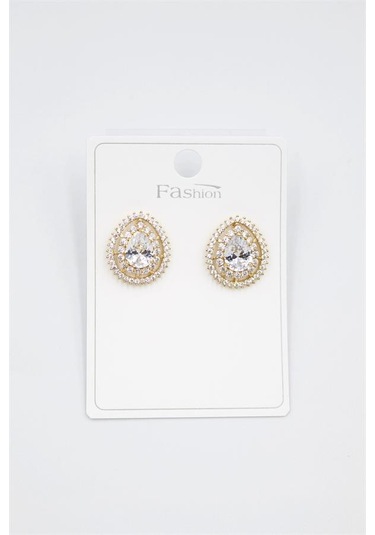 Damla Taşlı Küpe - Altın Diğer