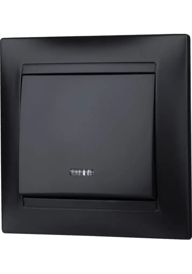 Tdmelectric Siyah Tek Tuşlu Aydınlatmalı Anahtar 159546067