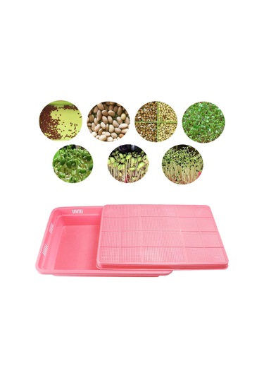 Suntek Tohum Filizleme Tepsisi 2 Katmanlı Mikro Yeşiller Pembe