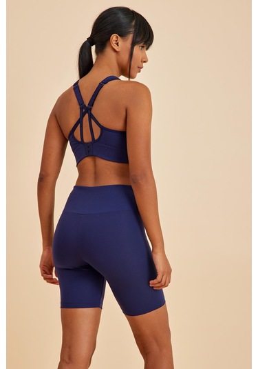 Sportive Lacivert Light Touch Toparlayıcı Etkili Sporcu Sütyeni Lacivert