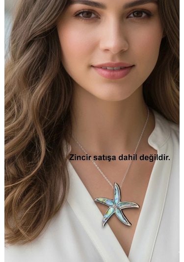 Abalon Shell Deniz Yıldızı Motifi Sedef Broş Br10-10 Çok Renkli