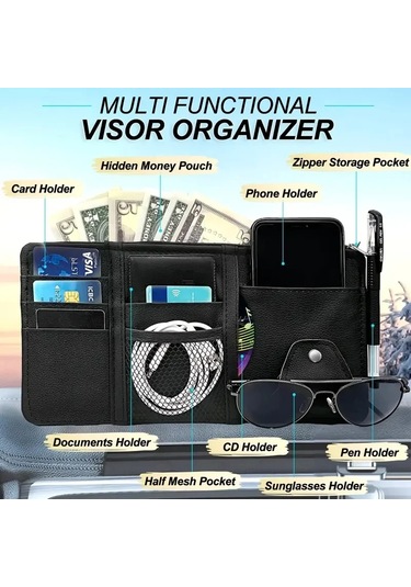 Araba Visor Organizatör Araba Visor Güneş Gözlüğü Tutucu Visor Aksesuarları Kamyonlar Için 1pc Red