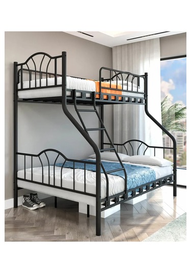 Missidea İmaj 3 Kişilik Ebeveyn 3'lü Metal Ranza Siyah 90x190 Cm 90 x 190
