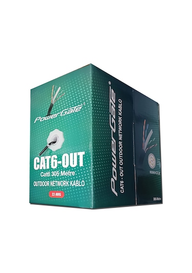 Powergate Cat6-out-cca, Outdoor Dış Mekan , Polietilen, 23awg 0.