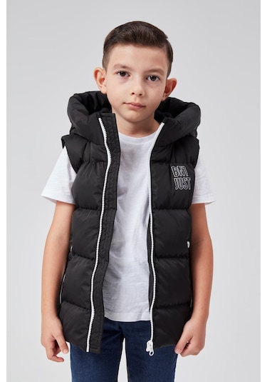 Benitto Kids Kapüşonlu Erkek Çocuk Şişme Yelek 51311 Siyah