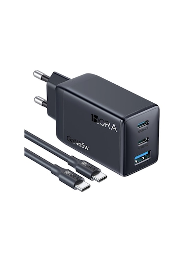 Gar322 Pd65w Şarj Cihazı - 2m Type-c To Type-c Data Kablosu - Hızlı Şarj - Siyah