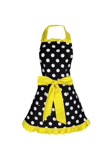 Dinosaurs Ayarlanabilir Önlük Ev Mutfak Yemek Pamuk Önlükleri Bowknot Sarı Altın