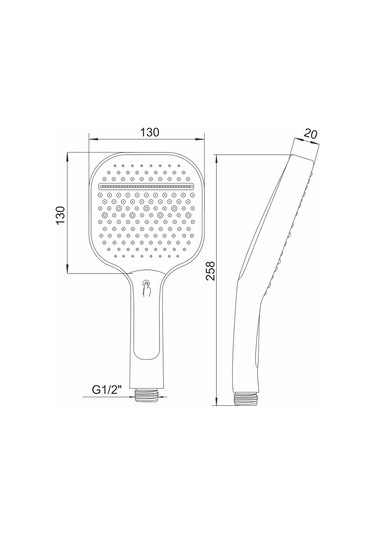 Argo Hortumsuz Büyük Duvar Duş Başlığı, Modlarla 210028625 Siyah