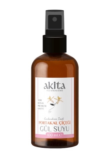 Akita Doğal Portakal Çiçeği Cam Şişe Gül Suyu 100 ML