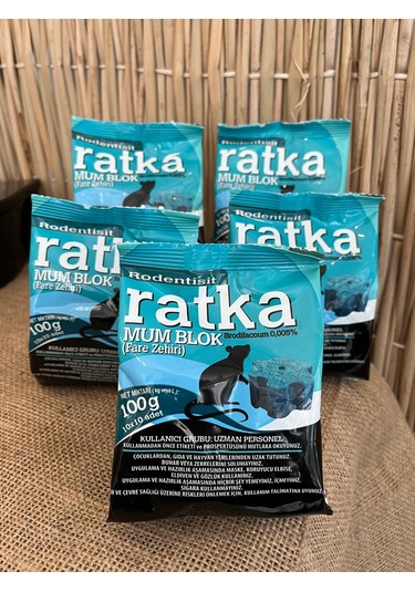 Fare Zehri Ratka Mum Blok 5 Adet 100 Gr Fare Ilacı Fare Zehiri Ha