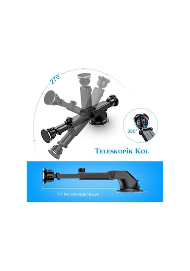 Ekstra Güçlü Mıknatıslı Araç İçi Telefon Tutacağı Powerway Tt-15