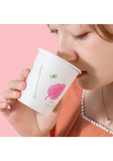 Cbtx 250 Ml Tek Kullanımlık Kağıt Bardak Kalınlaşmış Odun Hamuru Su Bardağı Kırmızı Yaprak