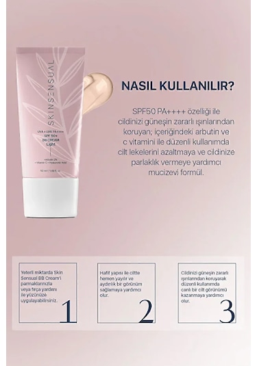 Skin Sensual Bb Krem Light 50 Spf Uva/uvb Pa++++ Leke Oluşu