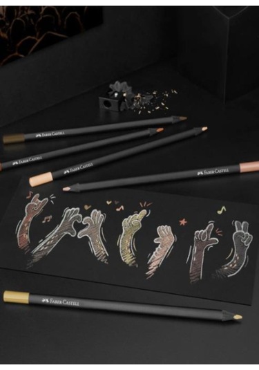 Eskiz Defteri A5 120 Gr 50 Yp Black Edition Boya Kalemi 12 Renk Cepli Siyah Kalemlik 24 Bölmeli Set