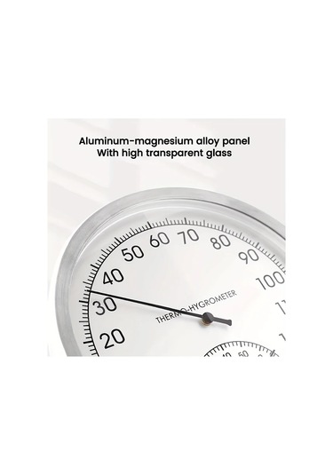 Topshop1 Anjkflur Simli 12.7 Cm Paslanmaz Celik Termometre Higrometre Fahrenheit Selcius Ic Dis Mekan