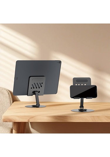 Üniversal Metal Tablet Ve Telefon Standı 360 Derece Dönebilen Katlanabilir Kaymaz Zm-013