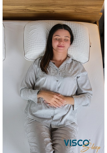 Visco Yastık Doğal Viskon Kılıf Ergonomik Yastık 60 x 40 x 15 CM