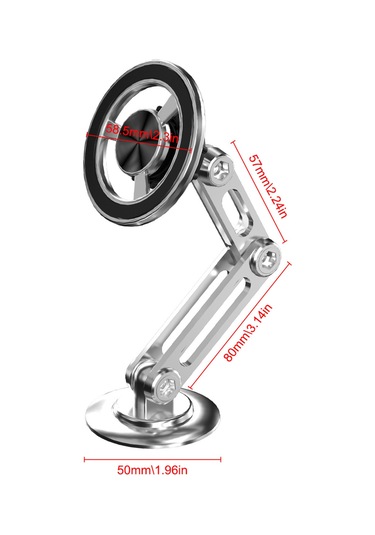 Dianziye Araç Telefon Tutucu Metal Manyetik 360 Döner Sert Tutuşlu Ev Ofis Uyumlu Gümüş GÜMÜŞ