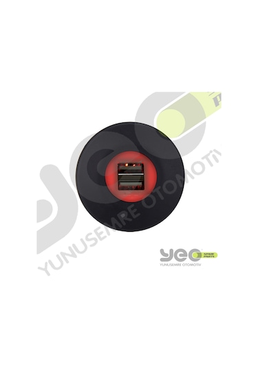 Çift Usb Işıklı Araç Şarj Soketi 12-24V 4.2A Mavi