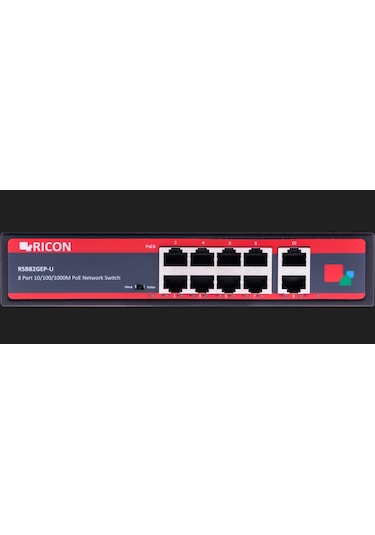 Ricon 8 Port Gigabit Power Over Ethernet Yönetilemeyen Switch