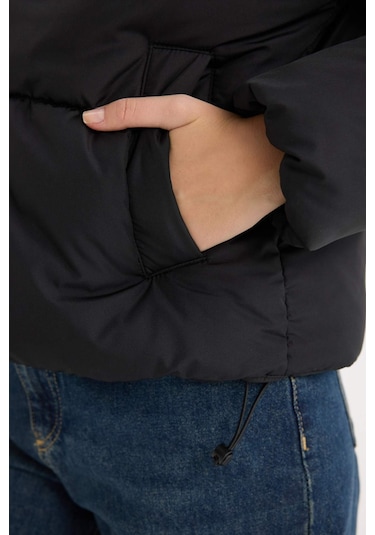 DeFacto Regular Fit Şişme Mont Fermuarlı Cepli E7385AX24WNBK27 Siyah