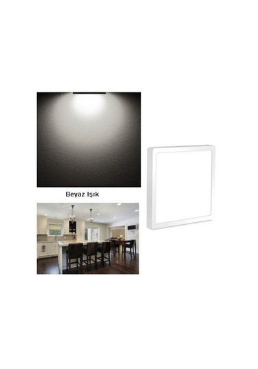 Forlife 24 Watt Sıva Üstü Kare Led Panel Armatür Beyaz Işık Beyaz