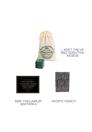 Perlotus Mermer Granit Viski Taşı 1 Adet Deneme Paketi Hediyelik Yedek Taş Yeşil