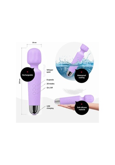 Urbannest Bpm88 Masaj Çubuğu 20 Frekanslı Titreşimli Mor Renk Masaj Aleti Mor