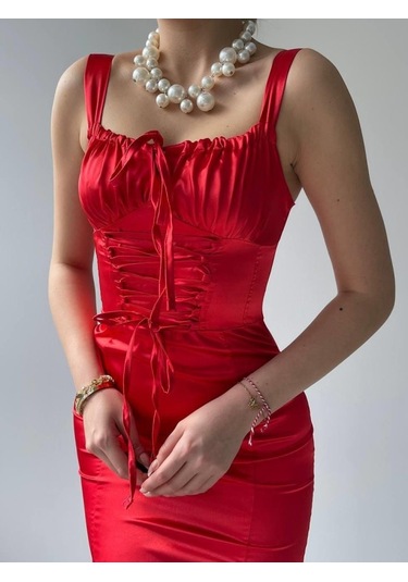 Pag İp Askılı Elbise Altın