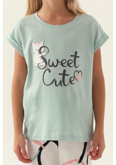 Roly Poly 3399 Garson Sweet Kız Çocuk Pijama Takımı Su Yeşili