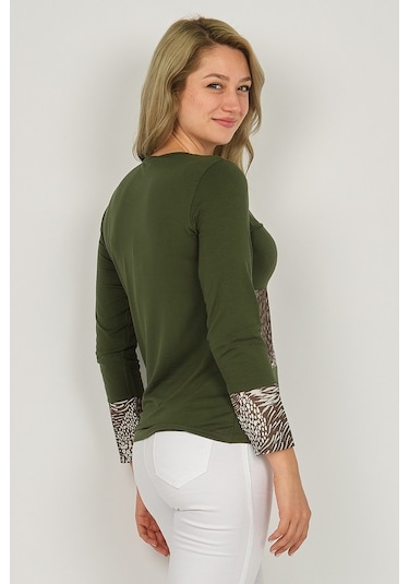 Sistas Kadın Uzun Kollu Penye Bluz 6699448 Haki-Haki