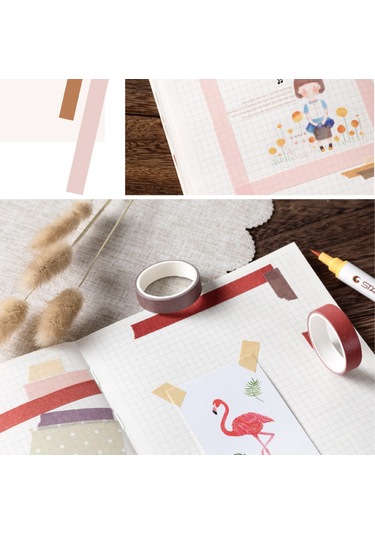 Reedark Japon Kağıdından Dekoratif Bant Seti - 10 Rulo 2m Dıy Defter Süsleme